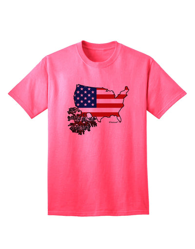 American Flag Adult T-Shirt by TooLoud - A Captivating Addition to Your Wardrobe, Showcasing the Essence of American Roots Design-Mens T-shirts-TooLoud-Neon-Pink-Small-Davson Sales