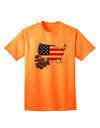 American Flag Adult T-Shirt by TooLoud - A Captivating Addition to Your Wardrobe, Showcasing the Essence of American Roots Design-Mens T-shirts-TooLoud-Neon-Orange-Small-Davson Sales