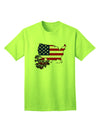 American Flag Adult T-Shirt by TooLoud - A Captivating Addition to Your Wardrobe, Showcasing the Essence of American Roots Design-Mens T-shirts-TooLoud-Neon-Green-Small-Davson Sales