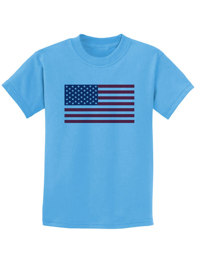 American Flag Childrens T-Shirt-Childrens T-Shirt-TooLoud-Aquatic-Blue-X-Small-Davson Sales