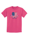American Flag Decorative Floral Heart Vintage Childrens T-Shirt-Childrens T-Shirt-TooLoud-Sangria-X-Small-Davson Sales