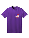 American Flag Faux Pocket Design Adult Dark T-Shirt by TooLoud-Mens T-Shirt-TooLoud-Purple-Small-Davson Sales