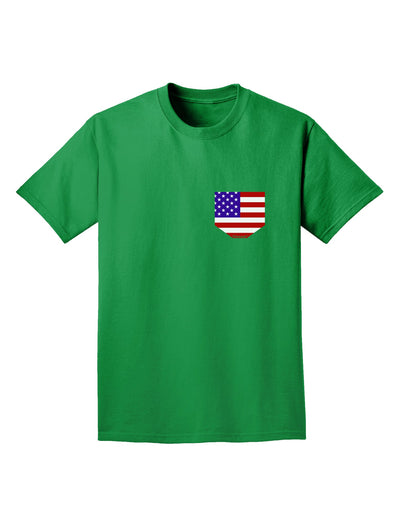 American Flag Faux Pocket Design Adult Dark T-Shirt by TooLoud-Mens T-Shirt-TooLoud-Kelly-Green-Small-Davson Sales