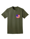 American Flag Faux Pocket Design Adult Dark T-Shirt by TooLoud-Mens T-Shirt-TooLoud-Military-Green-Small-Davson Sales