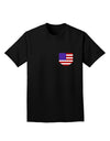 American Flag Faux Pocket Design Adult Dark T-Shirt by TooLoud-Mens T-Shirt-TooLoud-Black-Small-Davson Sales