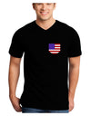 American Flag Faux Pocket Design Adult Dark V-Neck T-Shirt by TooLoud-Mens V-Neck T-Shirt-TooLoud-Black-Small-Davson Sales