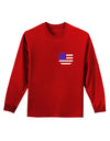 American Flag Faux Pocket Design Adult Long Sleeve Dark T-Shirt by TooLoud-TooLoud-Red-Small-Davson Sales