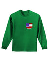 American Flag Faux Pocket Design Adult Long Sleeve Dark T-Shirt by TooLoud-TooLoud-Kelly-Green-Small-Davson Sales