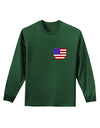 American Flag Faux Pocket Design Adult Long Sleeve Dark T-Shirt by TooLoud-TooLoud-Dark-Green-Small-Davson Sales