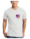 American Flag Faux Pocket Design Adult V-Neck T-shirt by TooLoud-Mens V-Neck T-Shirt-TooLoud-White-Small-Davson Sales