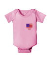 American Flag Faux Pocket Design Baby Romper Bodysuit by TooLoud-Baby Romper-TooLoud-Light-Pink-06-Months-Davson Sales