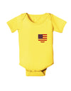 American Flag Faux Pocket Design Baby Romper Bodysuit by TooLoud-Baby Romper-TooLoud-Yellow-06-Months-Davson Sales