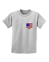 American Flag Faux Pocket Design Childrens T-Shirt by TooLoud-Childrens T-Shirt-TooLoud-AshGray-X-Small-Davson Sales