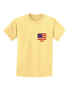 American Flag Faux Pocket Design Childrens T-Shirt by TooLoud-Childrens T-Shirt-TooLoud-Daffodil-Yellow-X-Small-Davson Sales