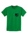 American Flag Faux Pocket Design Childrens T-Shirt by TooLoud-Childrens T-Shirt-TooLoud-Kelly-Green-X-Small-Davson Sales