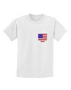 American Flag Faux Pocket Design Childrens T-Shirt by TooLoud-Childrens T-Shirt-TooLoud-White-X-Small-Davson Sales