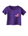 American Flag Faux Pocket Design Infant T-Shirt Dark by TooLoud-Infant T-Shirt-TooLoud-Purple-06-Months-Davson Sales