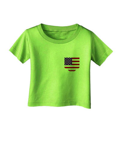 American Flag Faux Pocket Design Infant T-Shirt by TooLoud-Infant T-Shirt-TooLoud-Lime-Green-06-Months-Davson Sales