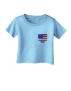 American Flag Faux Pocket Design Infant T-Shirt by TooLoud-Infant T-Shirt-TooLoud-Aquatic-Blue-06-Months-Davson Sales