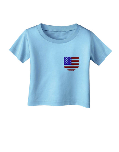 American Flag Faux Pocket Design Infant T-Shirt by TooLoud-Infant T-Shirt-TooLoud-Aquatic-Blue-06-Months-Davson Sales