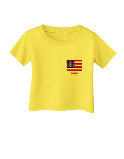 American Flag Faux Pocket Design Infant T-Shirt by TooLoud-Infant T-Shirt-TooLoud-Yellow-06-Months-Davson Sales