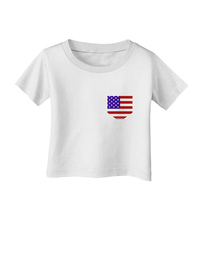 American Flag Faux Pocket Design Infant T-Shirt by TooLoud-Infant T-Shirt-TooLoud-White-06-Months-Davson Sales