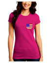 American Flag Faux Pocket Design Juniors Crew Dark T-Shirt by TooLoud-T-Shirts Juniors Tops-TooLoud-Hot-Pink-Juniors Fitted Small-Davson Sales