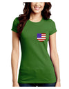 American Flag Faux Pocket Design Juniors Crew Dark T-Shirt by TooLoud-T-Shirts Juniors Tops-TooLoud-Kiwi-Green-Juniors Fitted X-Small-Davson Sales