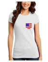 American Flag Faux Pocket Design Juniors T-Shirt by TooLoud-Womens Juniors T-Shirt-TooLoud-White-Juniors Fitted X-Small-Davson Sales