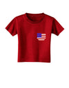 American Flag Faux Pocket Design Toddler T-Shirt Dark by TooLoud-Toddler T-Shirt-TooLoud-Red-2T-Davson Sales