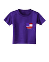 American Flag Faux Pocket Design Toddler T-Shirt Dark by TooLoud-Toddler T-Shirt-TooLoud-Purple-2T-Davson Sales