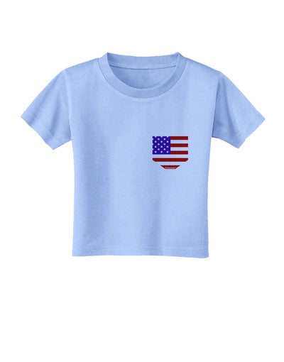 American Flag Faux Pocket Design Toddler T-Shirt by TooLoud-Toddler T-Shirt-TooLoud-Aquatic-Blue-2T-Davson Sales