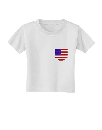 American Flag Faux Pocket Design Toddler T-Shirt by TooLoud-Toddler T-Shirt-TooLoud-White-2T-Davson Sales