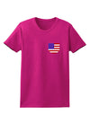 American Flag Faux Pocket Design Womens Dark T-Shirt by TooLoud-Womens T-Shirt-TooLoud-Hot-Pink-Small-Davson Sales