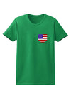 American Flag Faux Pocket Design Womens Dark T-Shirt by TooLoud-Womens T-Shirt-TooLoud-Kelly-Green-X-Small-Davson Sales