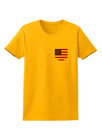 American Flag Faux Pocket Design Womens T-Shirt by TooLoud-Womens T-Shirt-TooLoud-Gold-X-Small-Davson Sales