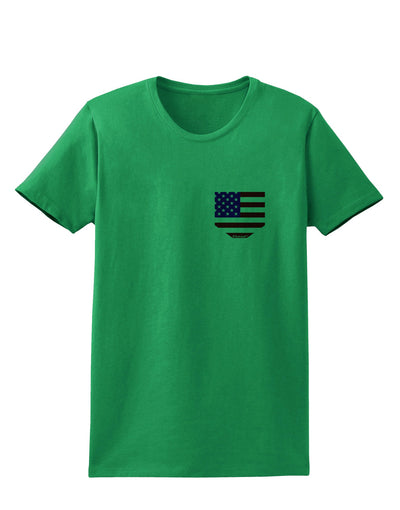 American Flag Faux Pocket Design Womens T-Shirt by TooLoud-Womens T-Shirt-TooLoud-Kelly-Green-X-Small-Davson Sales
