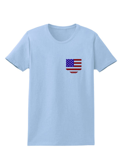 American Flag Faux Pocket Design Womens T-Shirt by TooLoud-Womens T-Shirt-TooLoud-Light-Blue-X-Small-Davson Sales