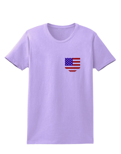 American Flag Faux Pocket Design Womens T-Shirt by TooLoud-Womens T-Shirt-TooLoud-Lavender-X-Small-Davson Sales