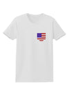 American Flag Faux Pocket Design Womens T-Shirt by TooLoud-Womens T-Shirt-TooLoud-White-X-Small-Davson Sales