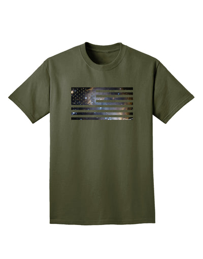 American Flag Galaxy Adult Dark T-Shirt by TooLoud-Mens T-Shirt-TooLoud-Military-Green-Small-Davson Sales