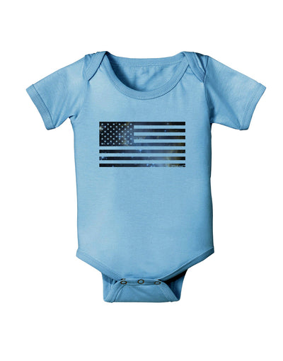 American Flag Galaxy Baby Romper Bodysuit by TooLoud-Baby Romper-TooLoud-Light-Blue-06-Months-Davson Sales