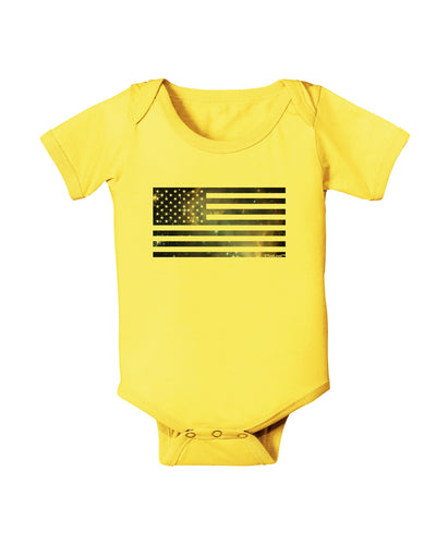 American Flag Galaxy Baby Romper Bodysuit by TooLoud-Baby Romper-TooLoud-Yellow-06-Months-Davson Sales