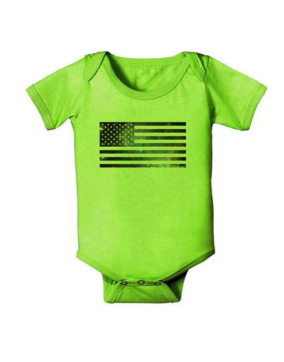 American Flag Galaxy Baby Romper Bodysuit by TooLoud-Baby Romper-TooLoud-Lime-Green-06-Months-Davson Sales