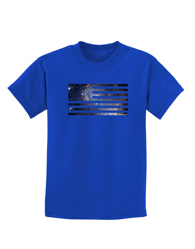 American Flag Galaxy Childrens Dark T-Shirt by TooLoud-Childrens T-Shirt-TooLoud-Royal-Blue-X-Small-Davson Sales