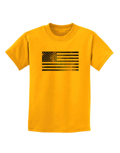 American Flag Galaxy Childrens T-Shirt by TooLoud-Childrens T-Shirt-TooLoud-Gold-X-Small-Davson Sales