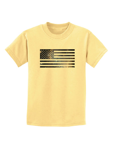 American Flag Galaxy Childrens T-Shirt by TooLoud-Childrens T-Shirt-TooLoud-Daffodil-Yellow-X-Small-Davson Sales