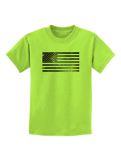 American Flag Galaxy Childrens T-Shirt by TooLoud-Childrens T-Shirt-TooLoud-Lime-Green-X-Small-Davson Sales