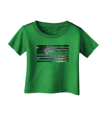 American Flag Galaxy Infant T-Shirt Dark by TooLoud-Infant T-Shirt-TooLoud-Clover-Green-06-Months-Davson Sales