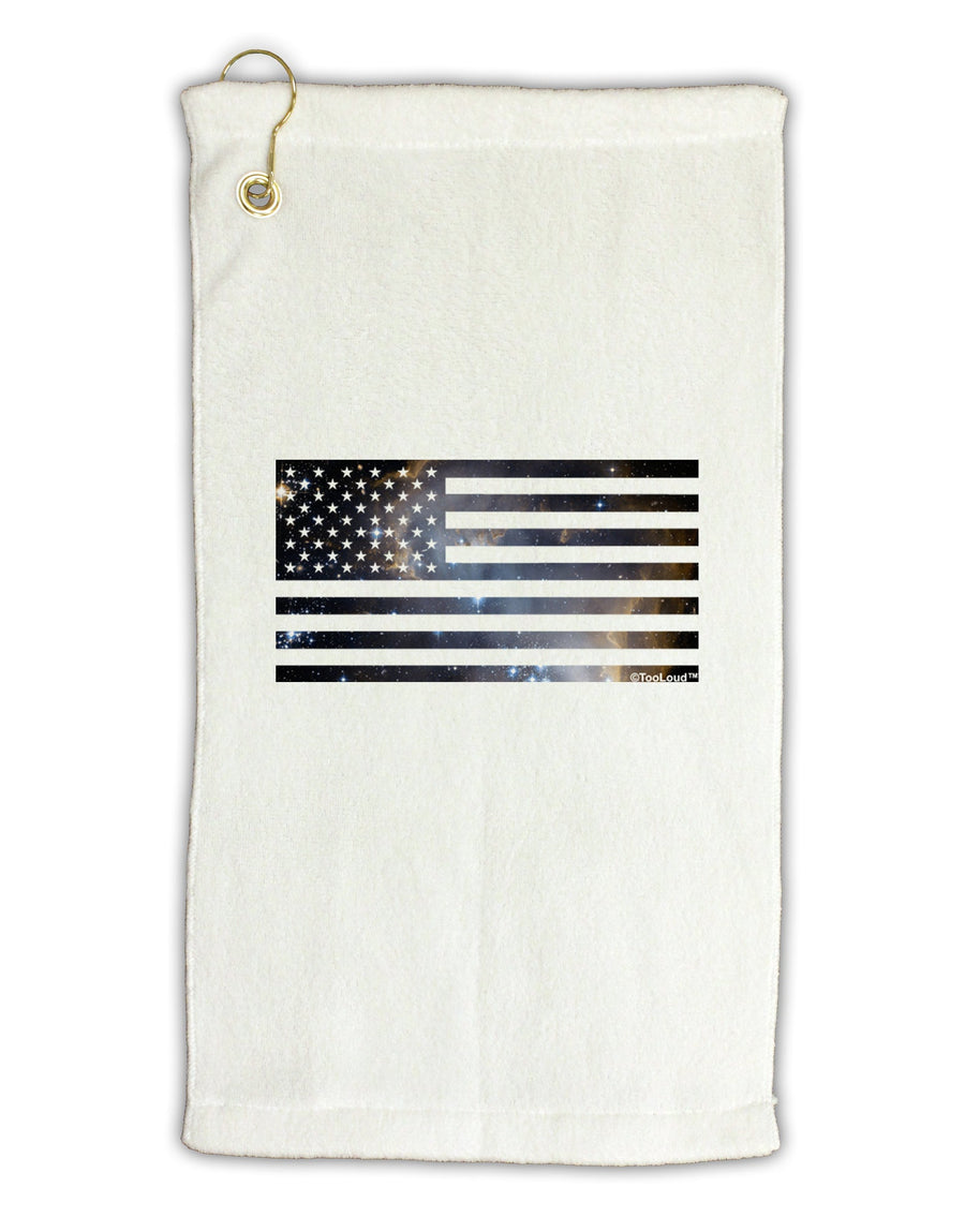 American Flag Galaxy Micro Terry Gromet Golf Towel 16 x 25 inch by TooLoud-Golf Towel-TooLoud-White-Davson Sales
